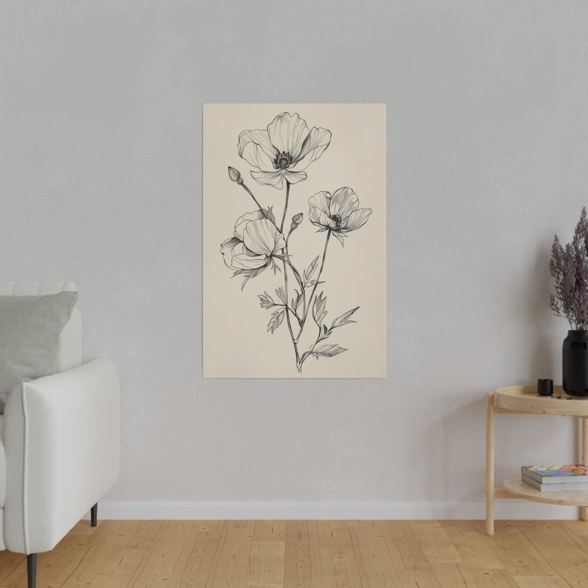 Flowers Wall Art - Botanical Wall Art - Vertical Canvas - WA49