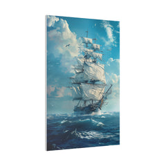 Ship on the Ocean Wall Art - Vertical Canvas - WA101