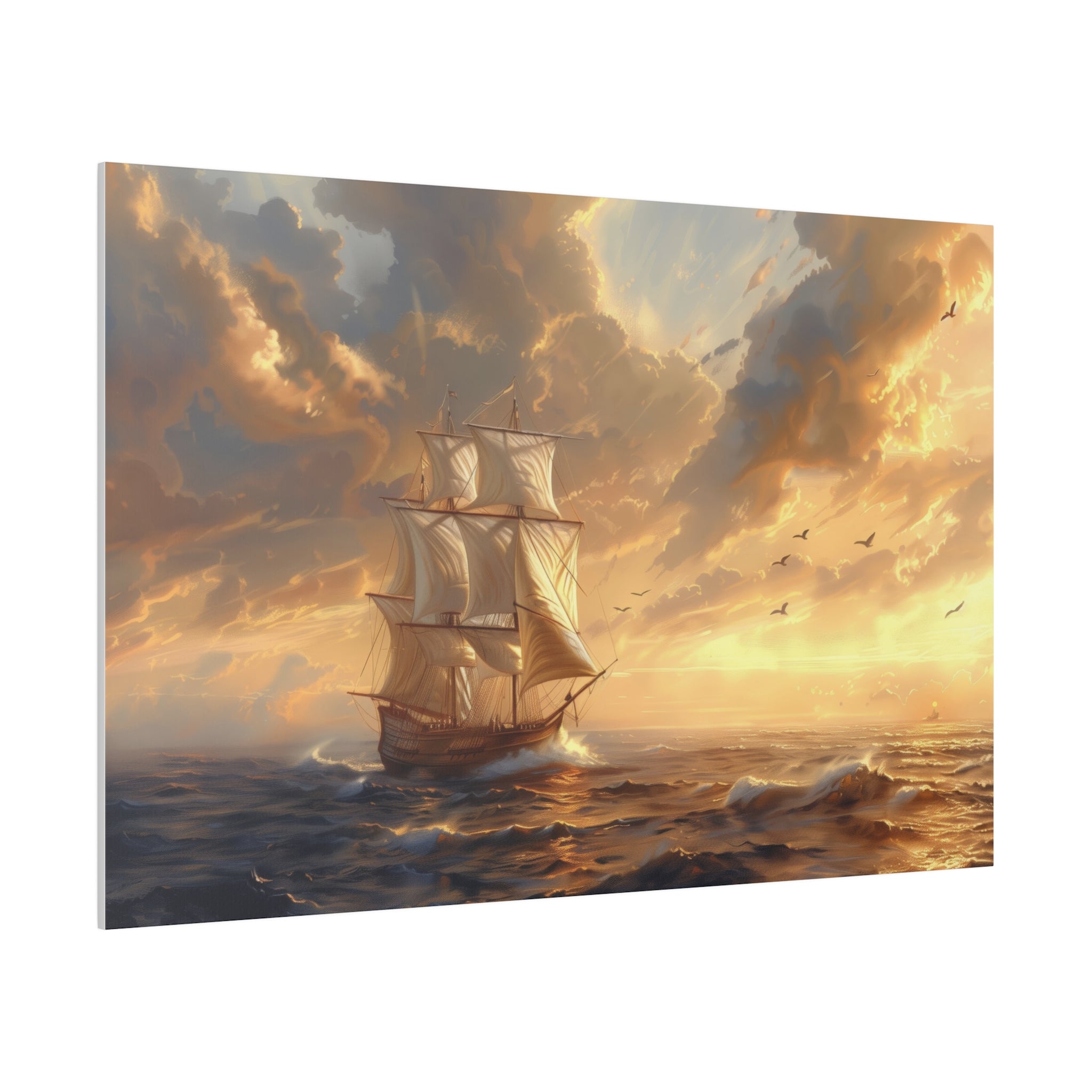 Ship Ocean Wall Art - Horizontal Canvas - WA180