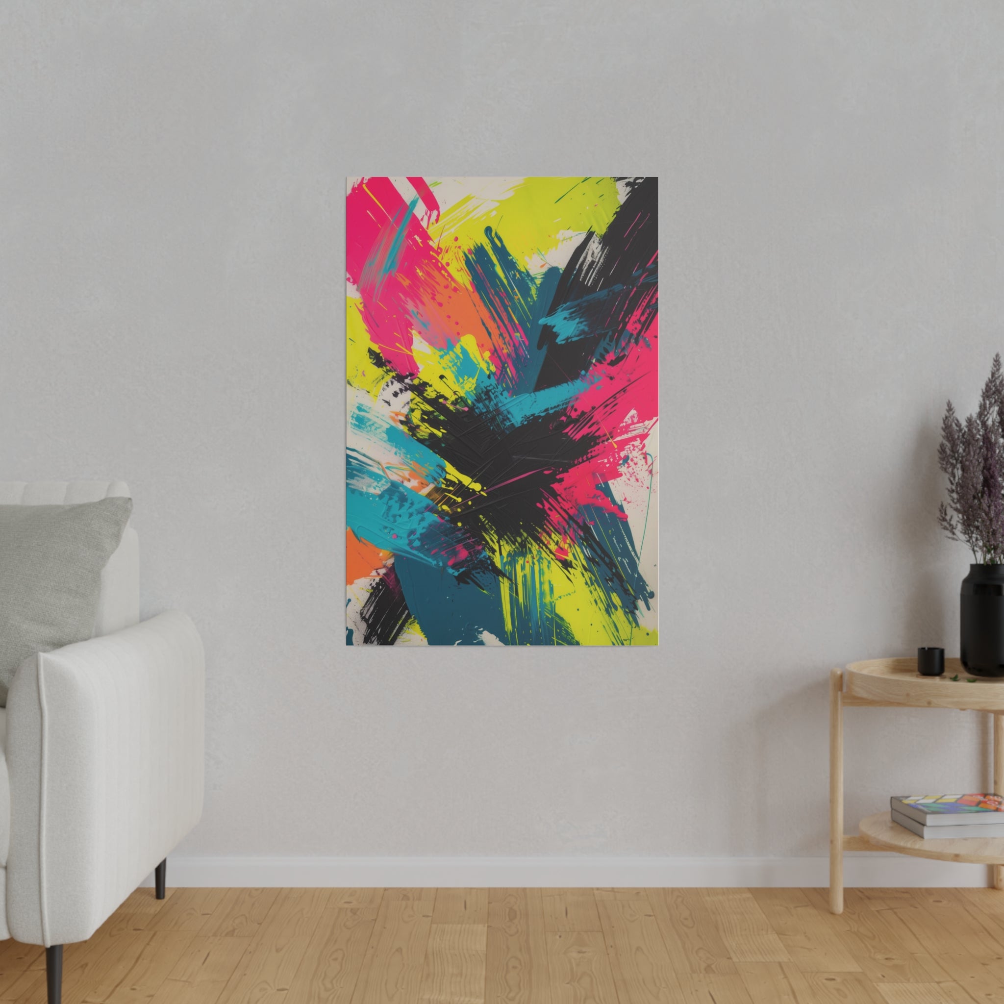 Neon Chaos - Abstract Wall Art - Vertical Canvas - WA235