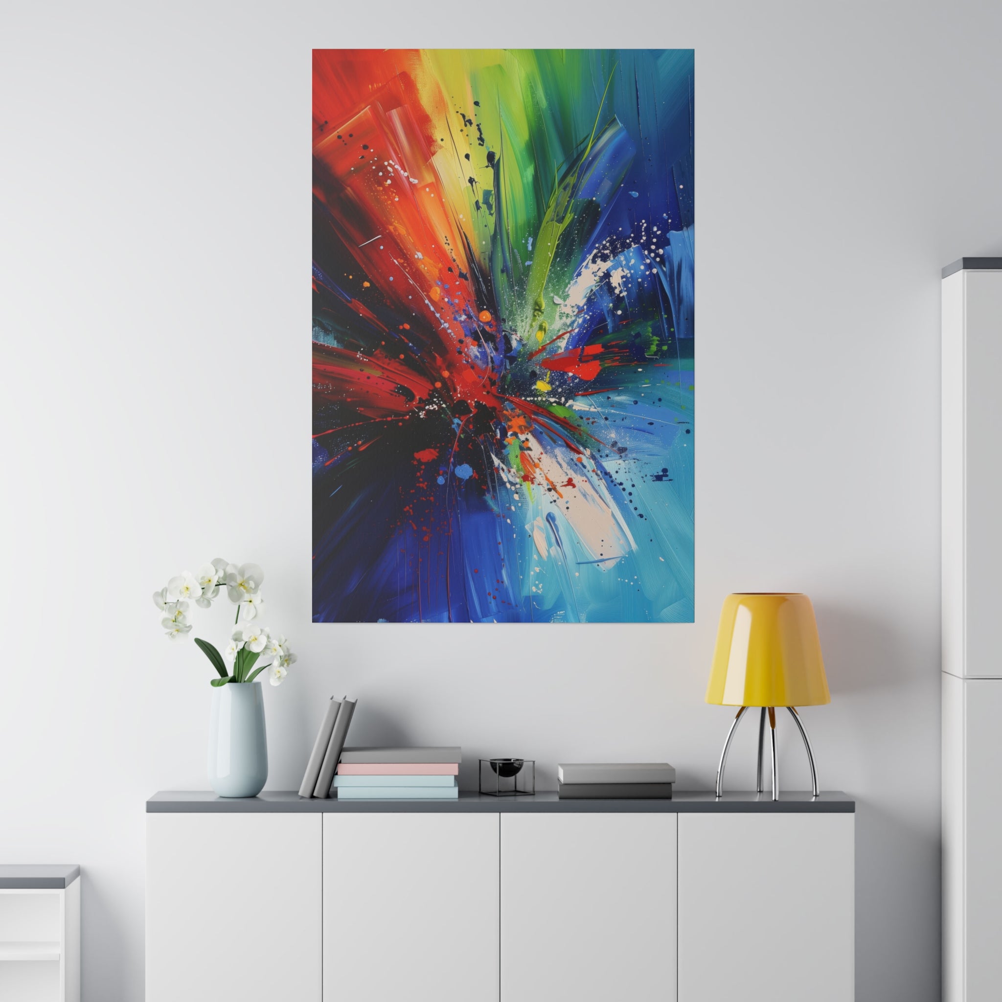 Vivid Eruption - Abstract Wall Art - Vertical Canvas - WA238