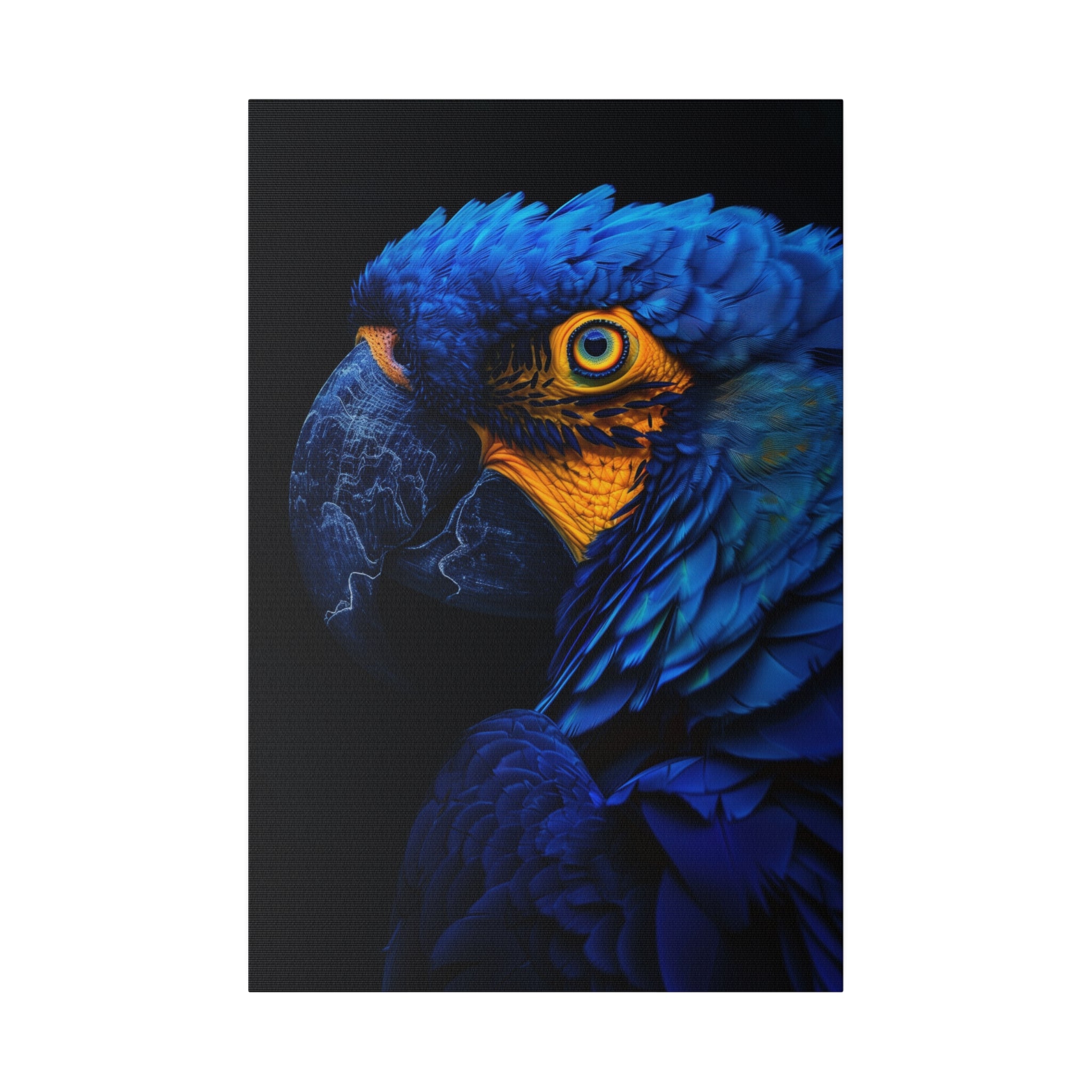 Vibrant Blue Parrot - Wildlife Wall Art - Vertical Canvas - WA291