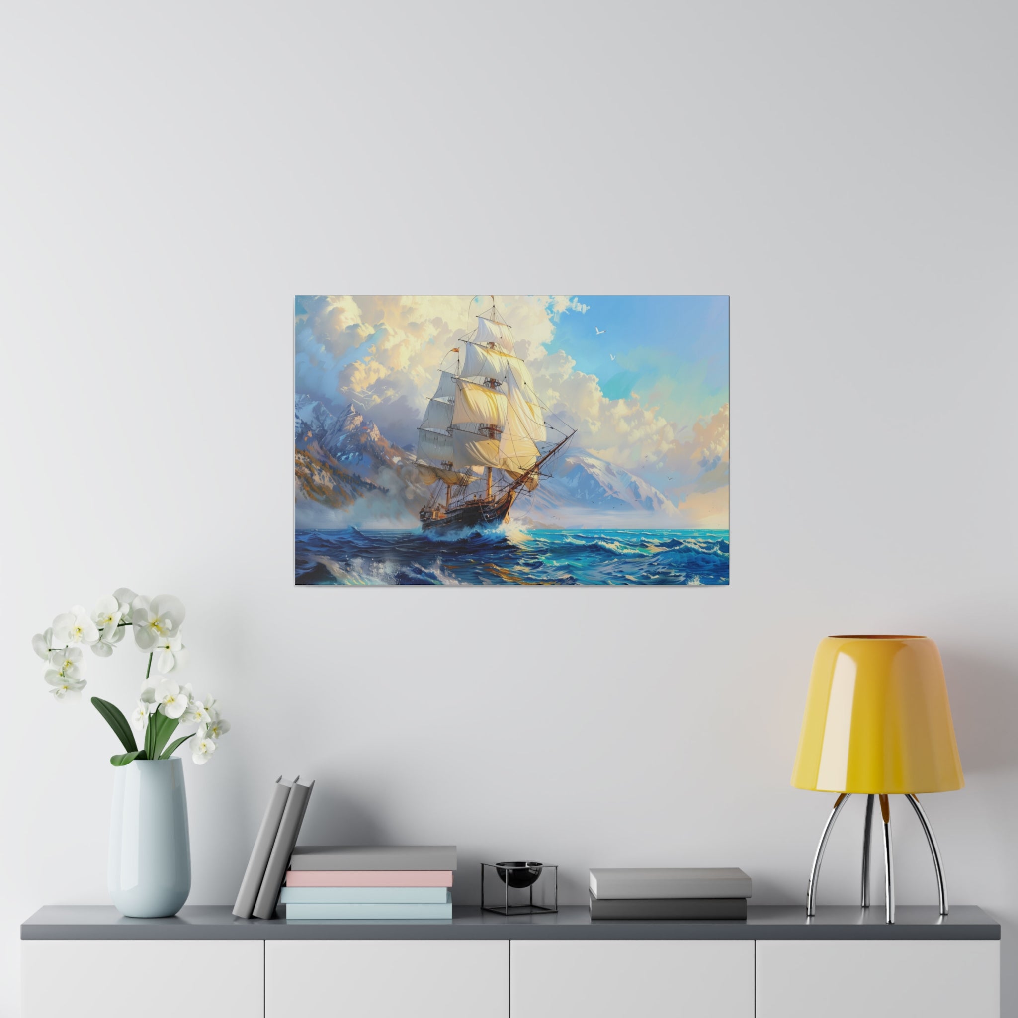 Ship Ocean Wall Art - Horizontal Canvas - WA178