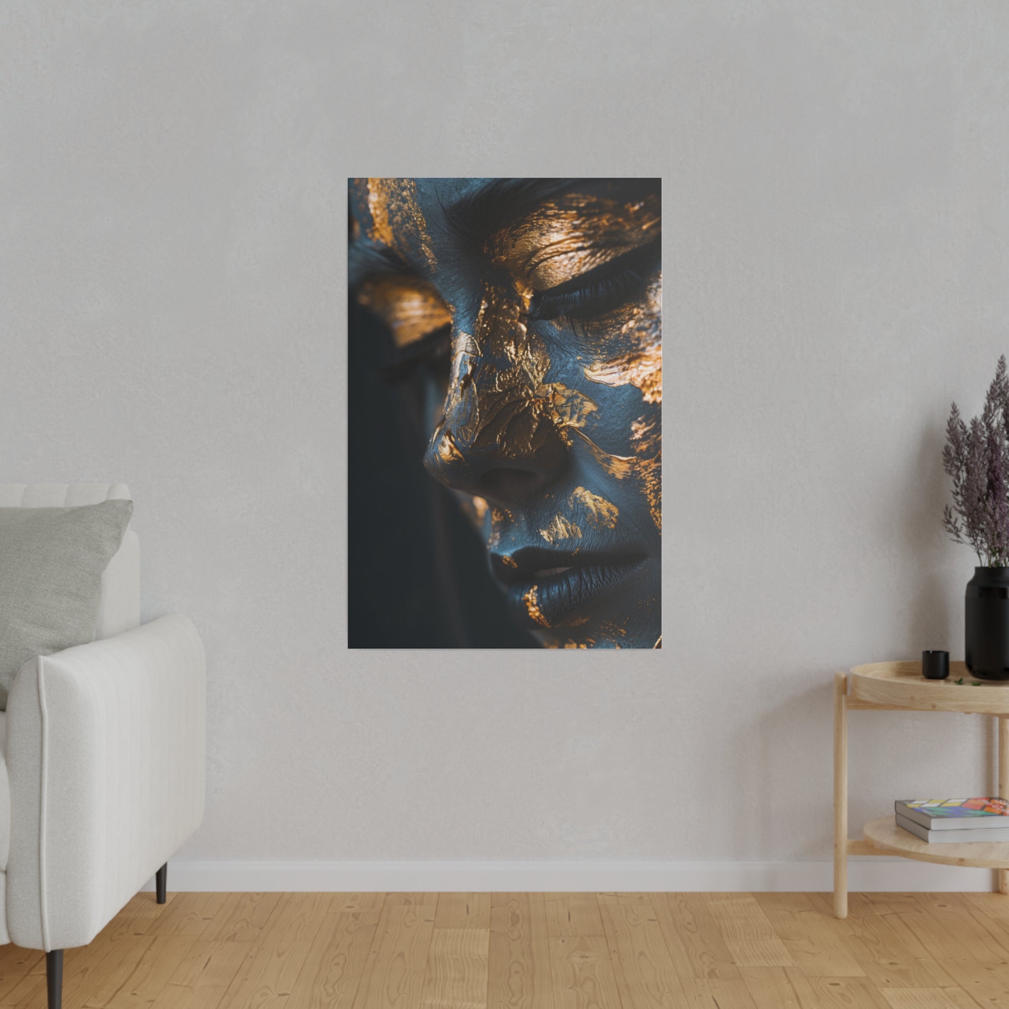 Mystique, Woman Portrait - Luxury Gold Themed Wall Art - Vertical Canvas - WA301