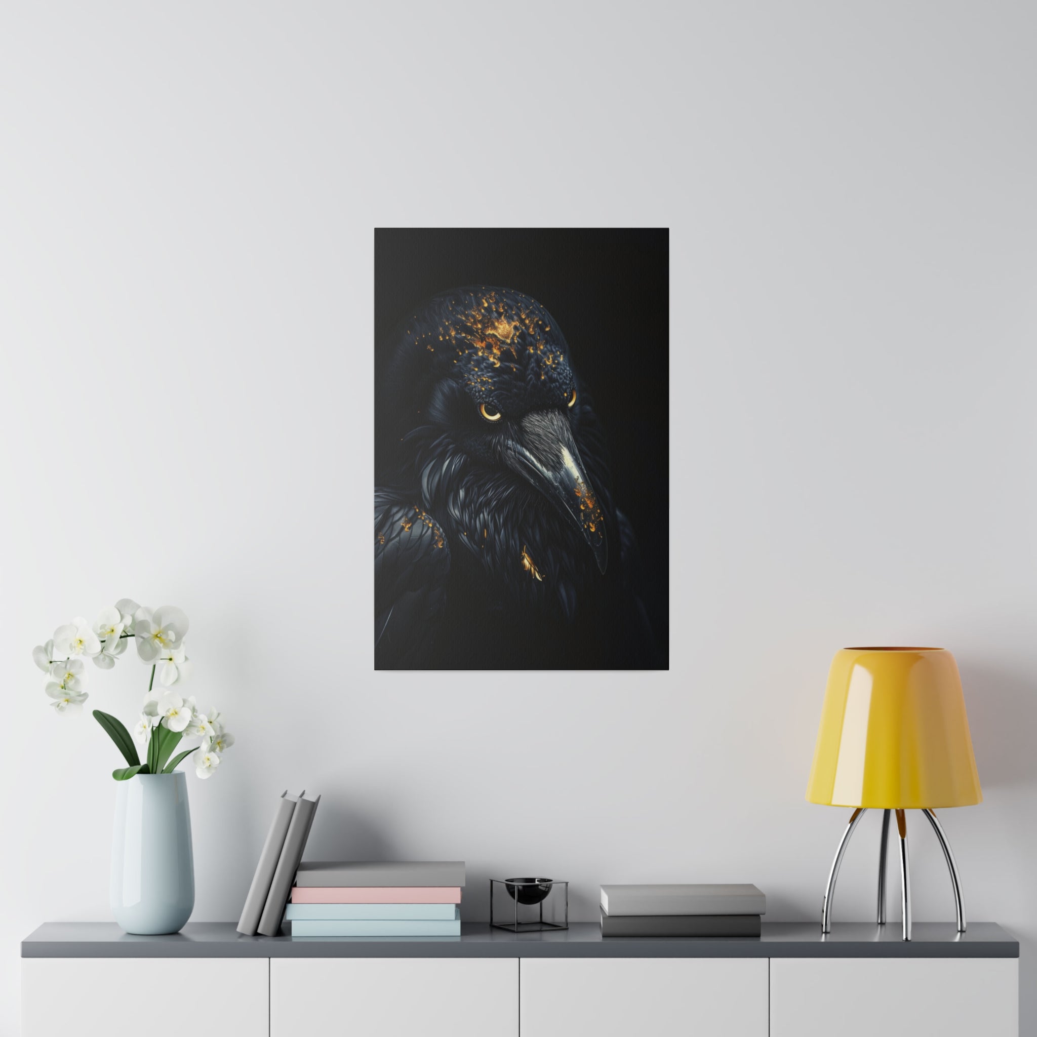 Raven's Splendor - Wildlife Wall Art - Vertical Canvas - WA266