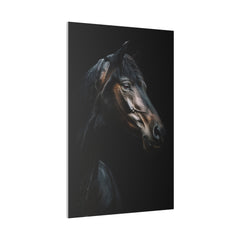 Black Majestic Horse - Wildlife Wall Art - Vertical Canvas - WA244