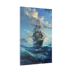 Ship on the Ocean Wall Art - Vertical Canvas - WA99