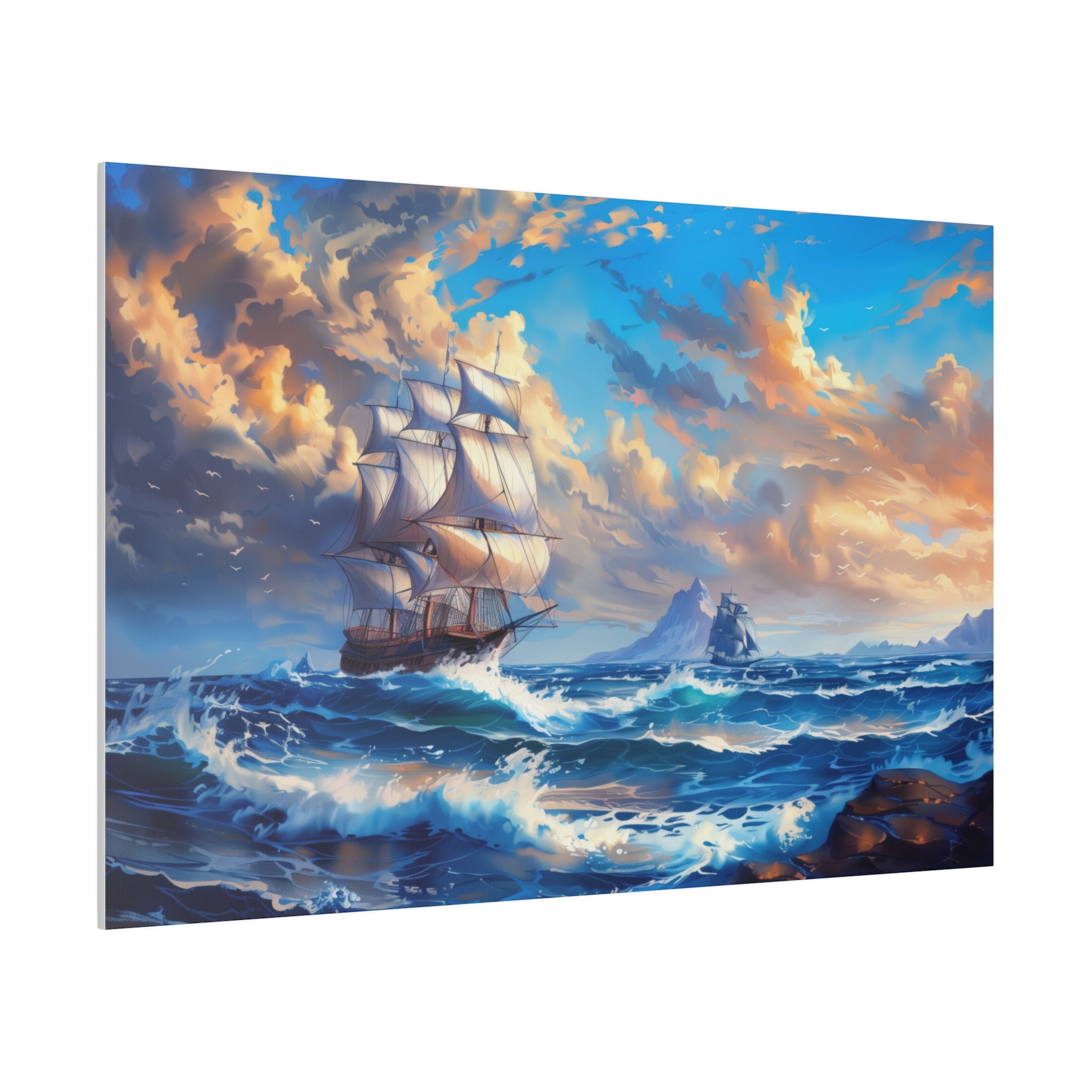 Ship Ocean Wall Art - Horizontal Canvas - WA179