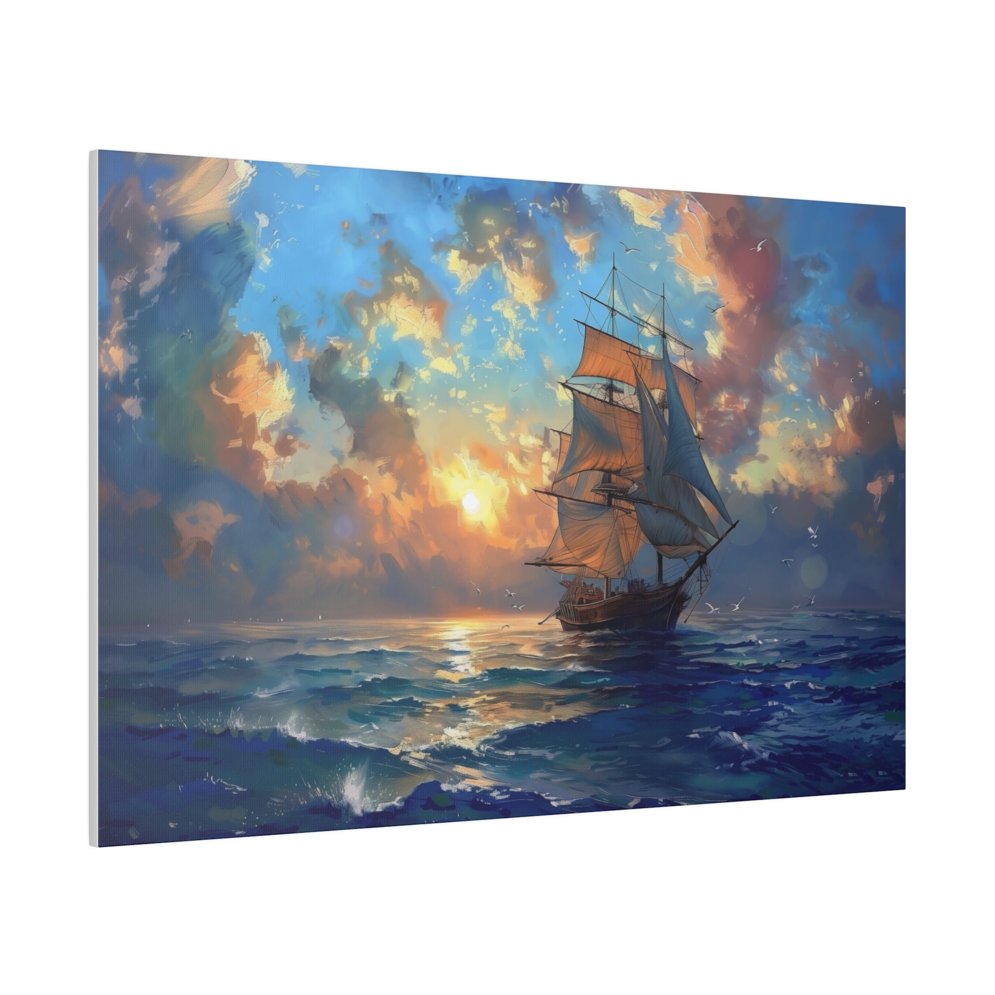 Ship Ocean Wall Art - Horizontal Canvas - WA181