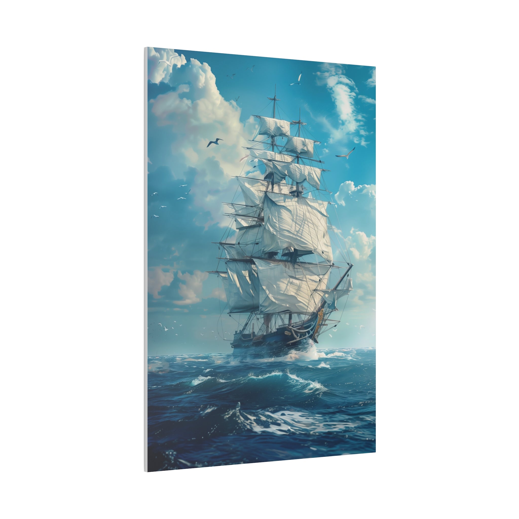 Ship on the Ocean Wall Art - Vertical Canvas - WA101