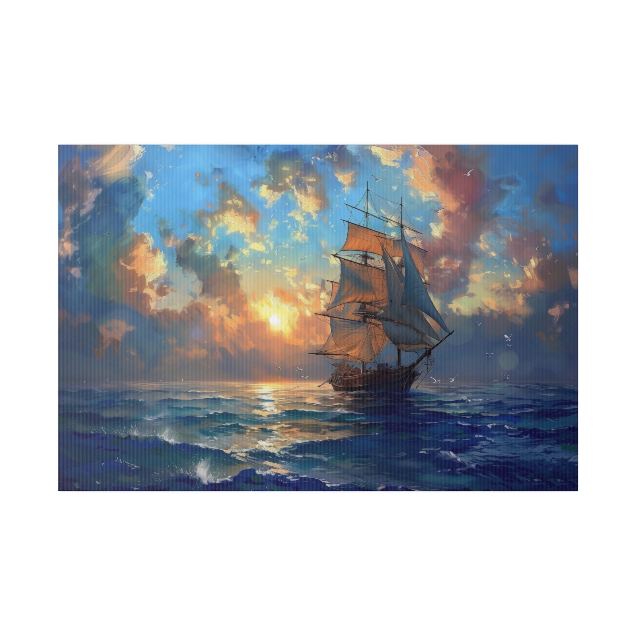 Ship Ocean Wall Art - Horizontal Canvas - WA181