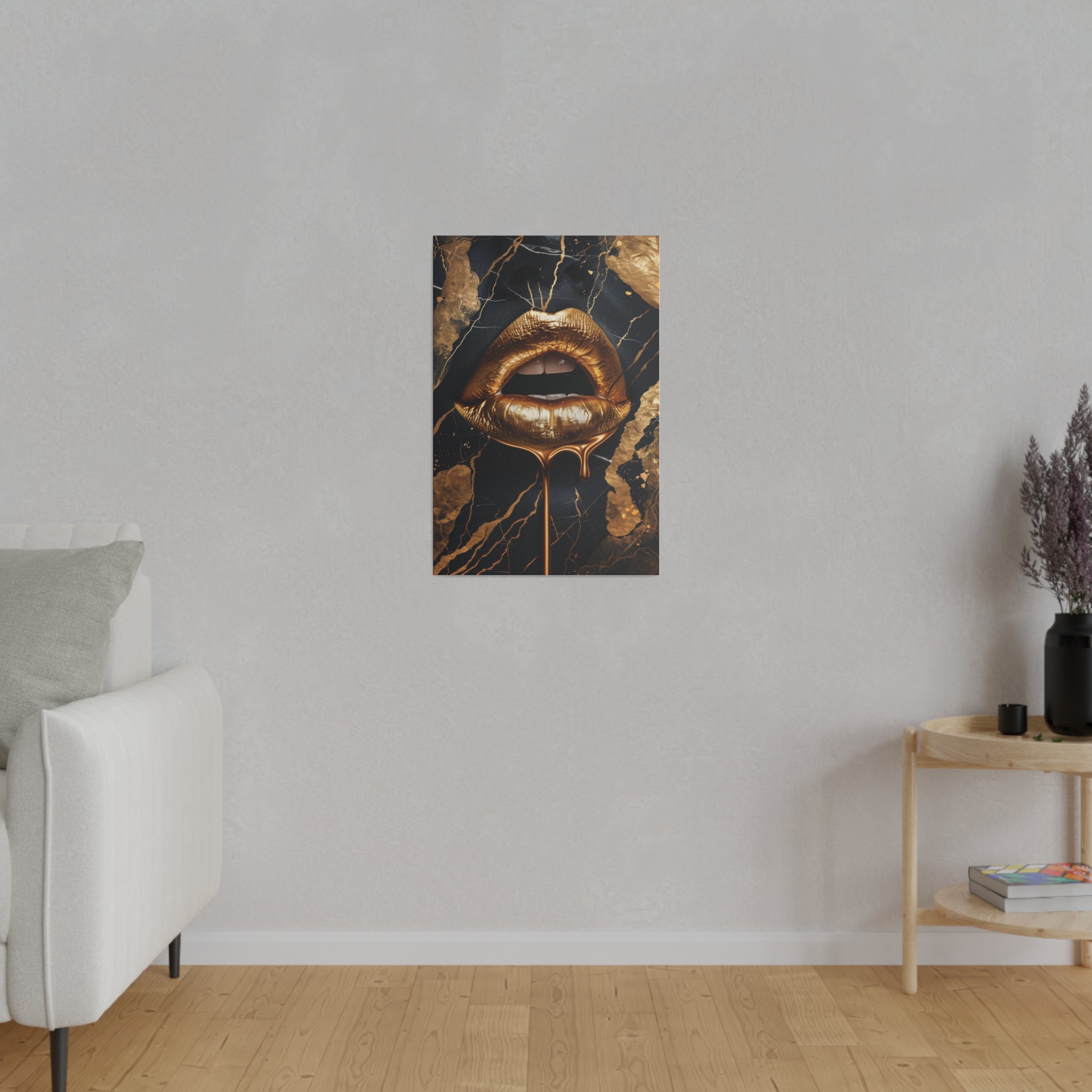 Dripping Golden Lips - Luxury Themed Canvas - Vertical Canvas - WA67