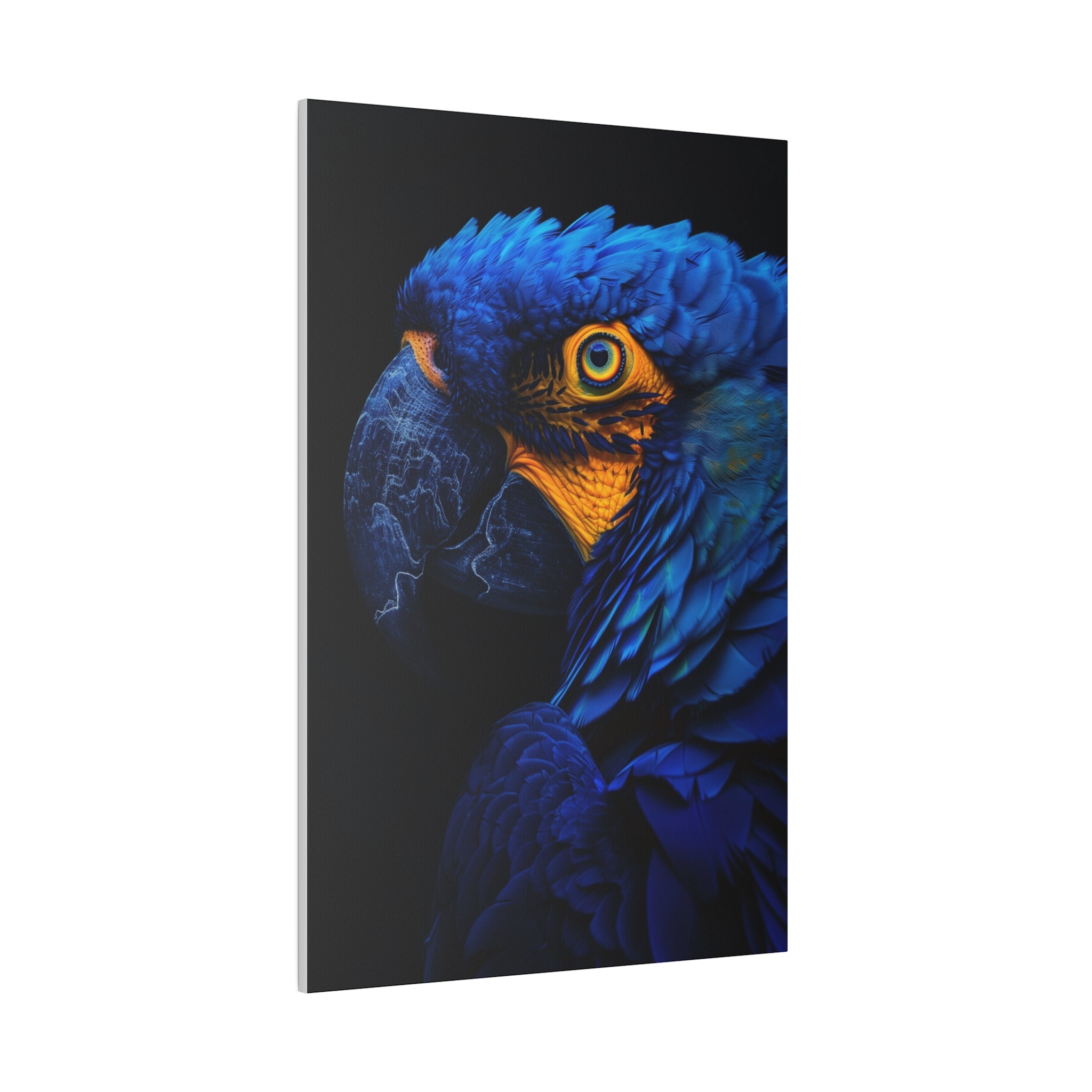 Vibrant Blue Parrot - Wildlife Wall Art - Vertical Canvas - WA291