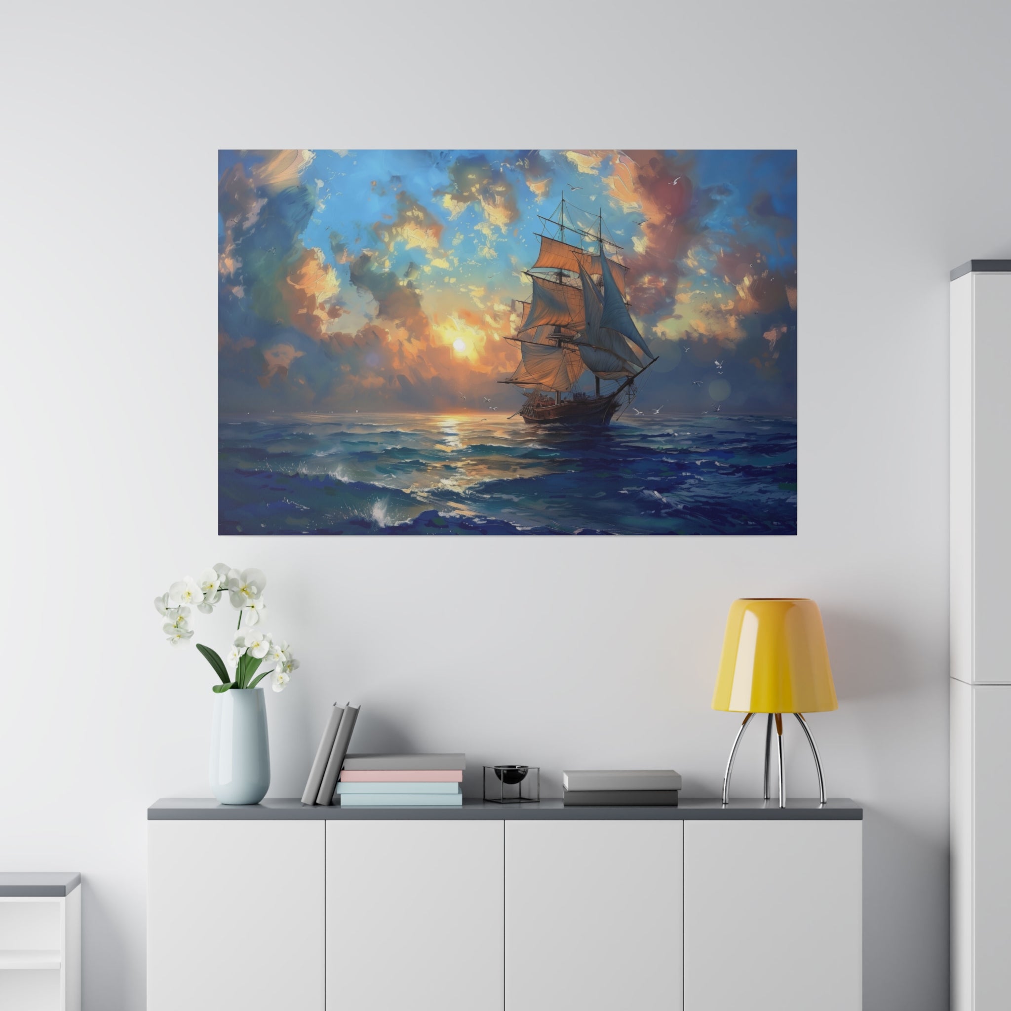 Ship Ocean Wall Art - Horizontal Canvas - WA181