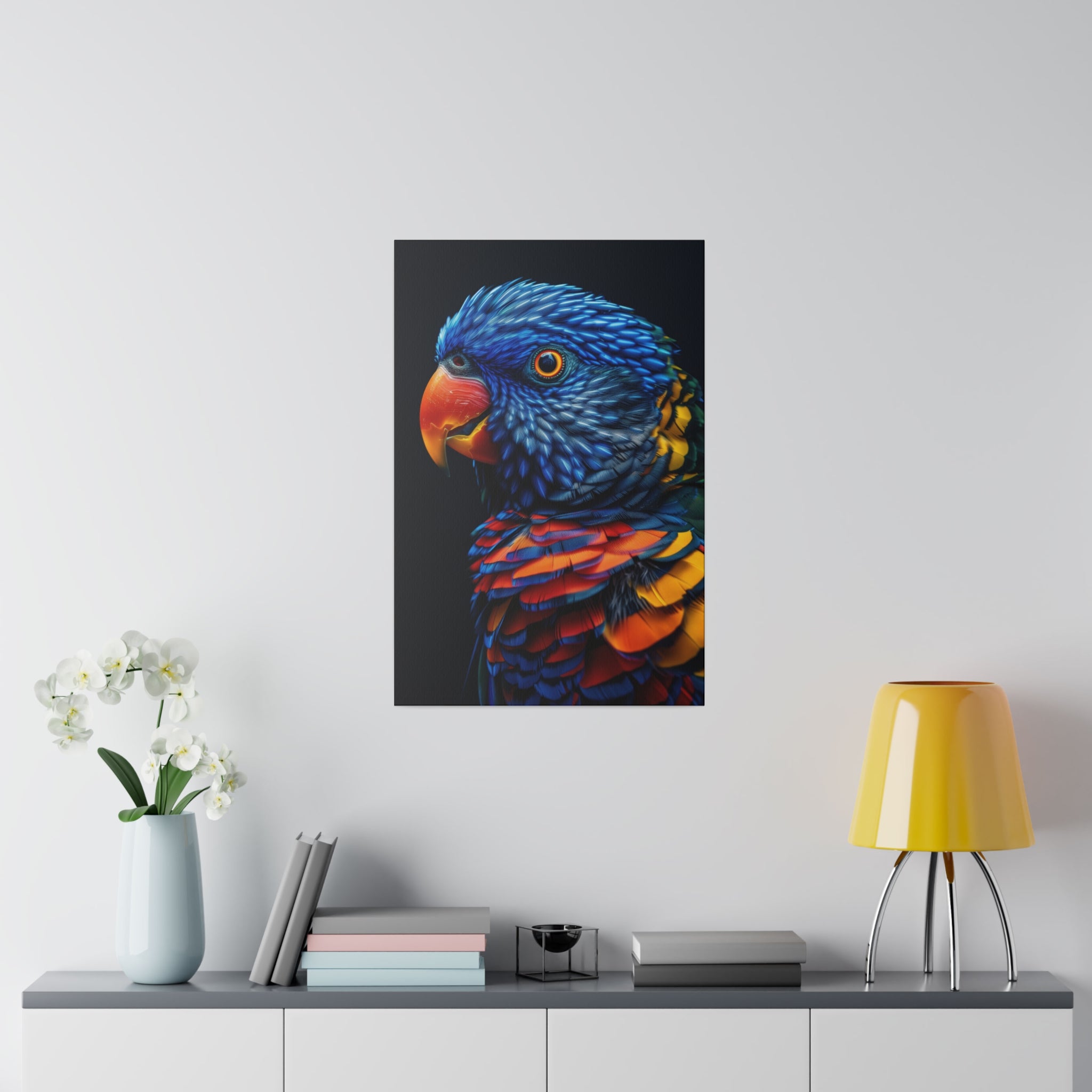 Blue Parrot - Wildlife Wall Art - Vertical Canvas - WA250