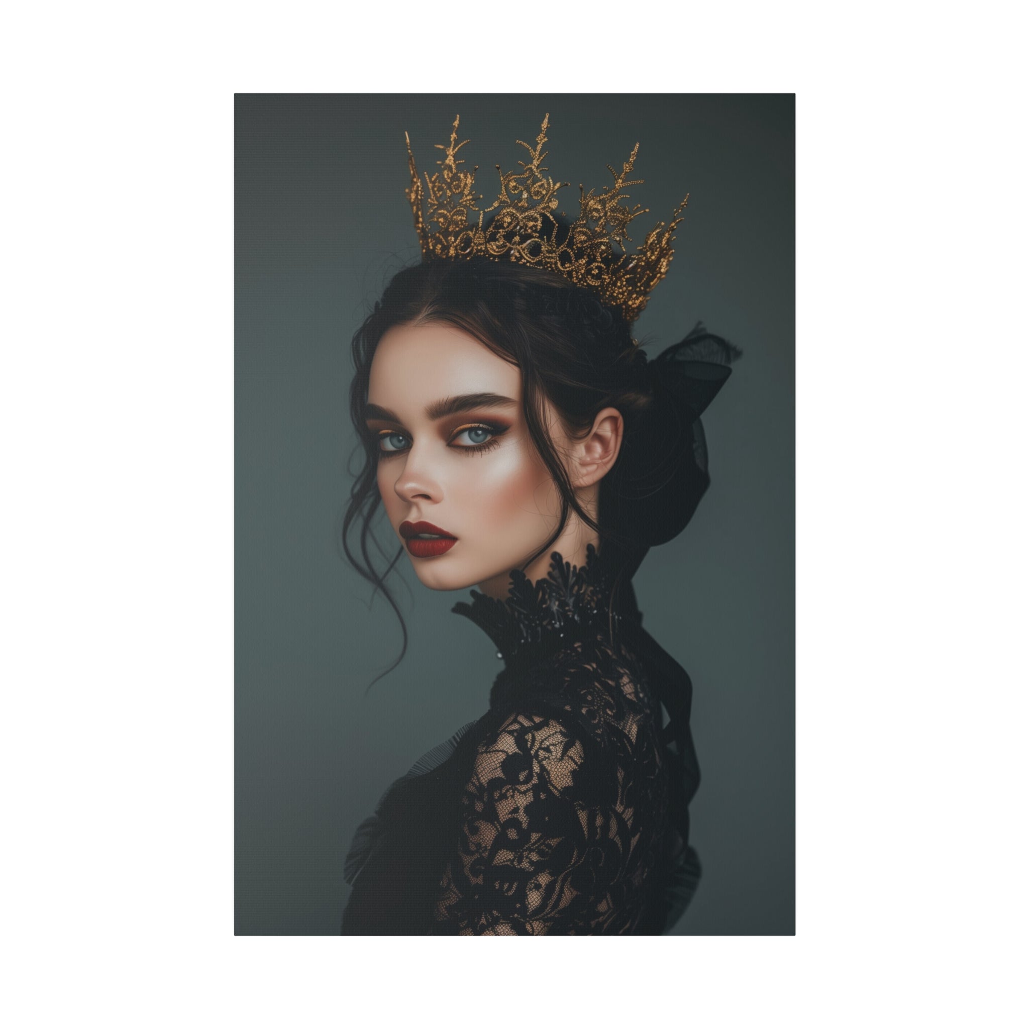 Gothic Woman with a Crown - Luxury Themed Canvas - Vertical Canvas - WA73