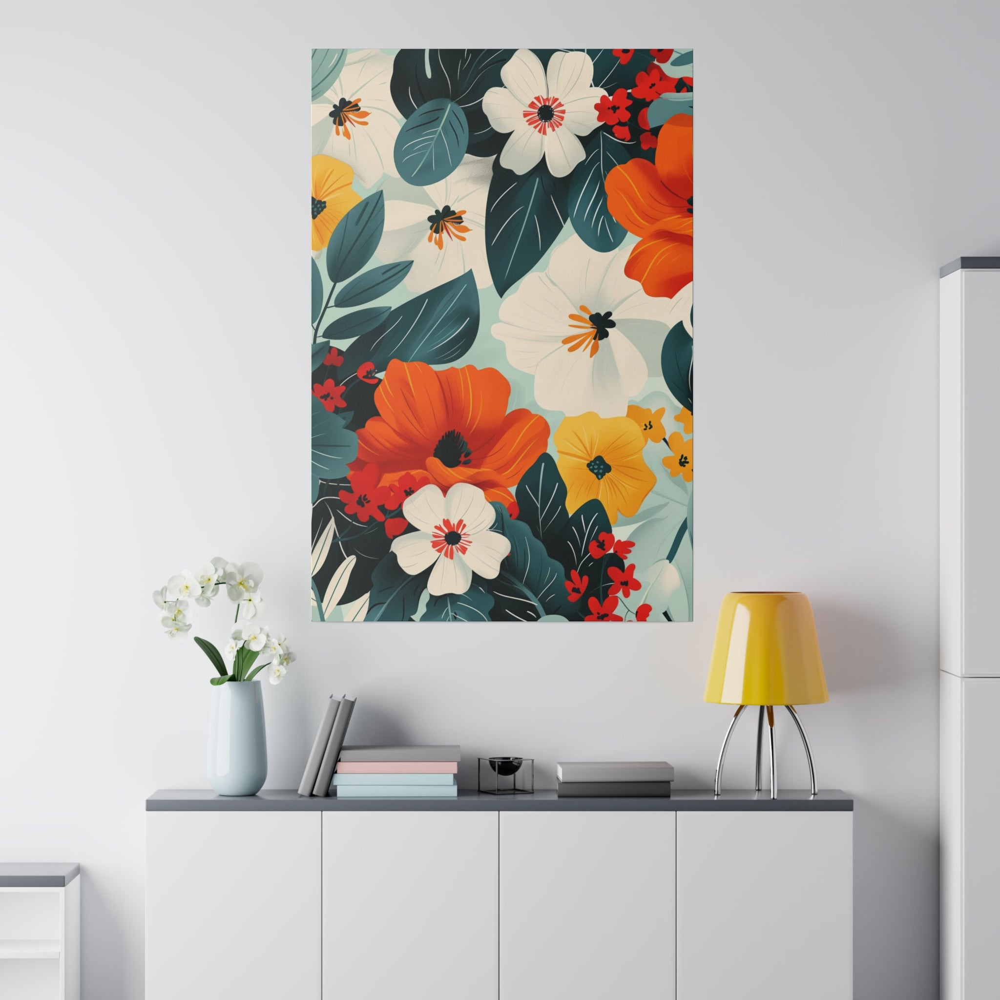 Flowers Wall Art - Botanical Wall Art - Vertical Canvas - WA41