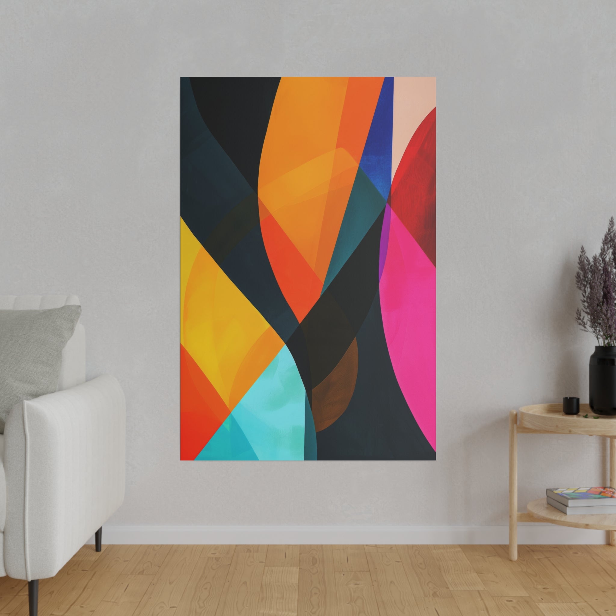 Modern Shapes - Abstract Wall Art - Vertical Canvas - WA240