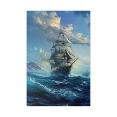 Ship on the Ocean Wall Art - Vertical Canvas - WA99