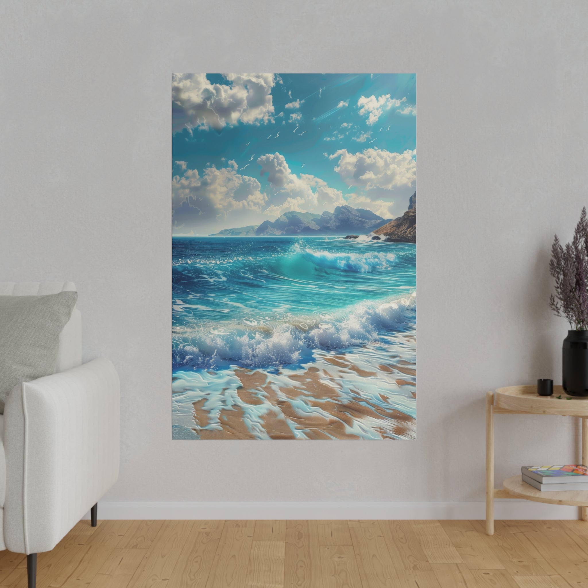 Ocean Waves Wall Art - Vertical Canvas - WA96