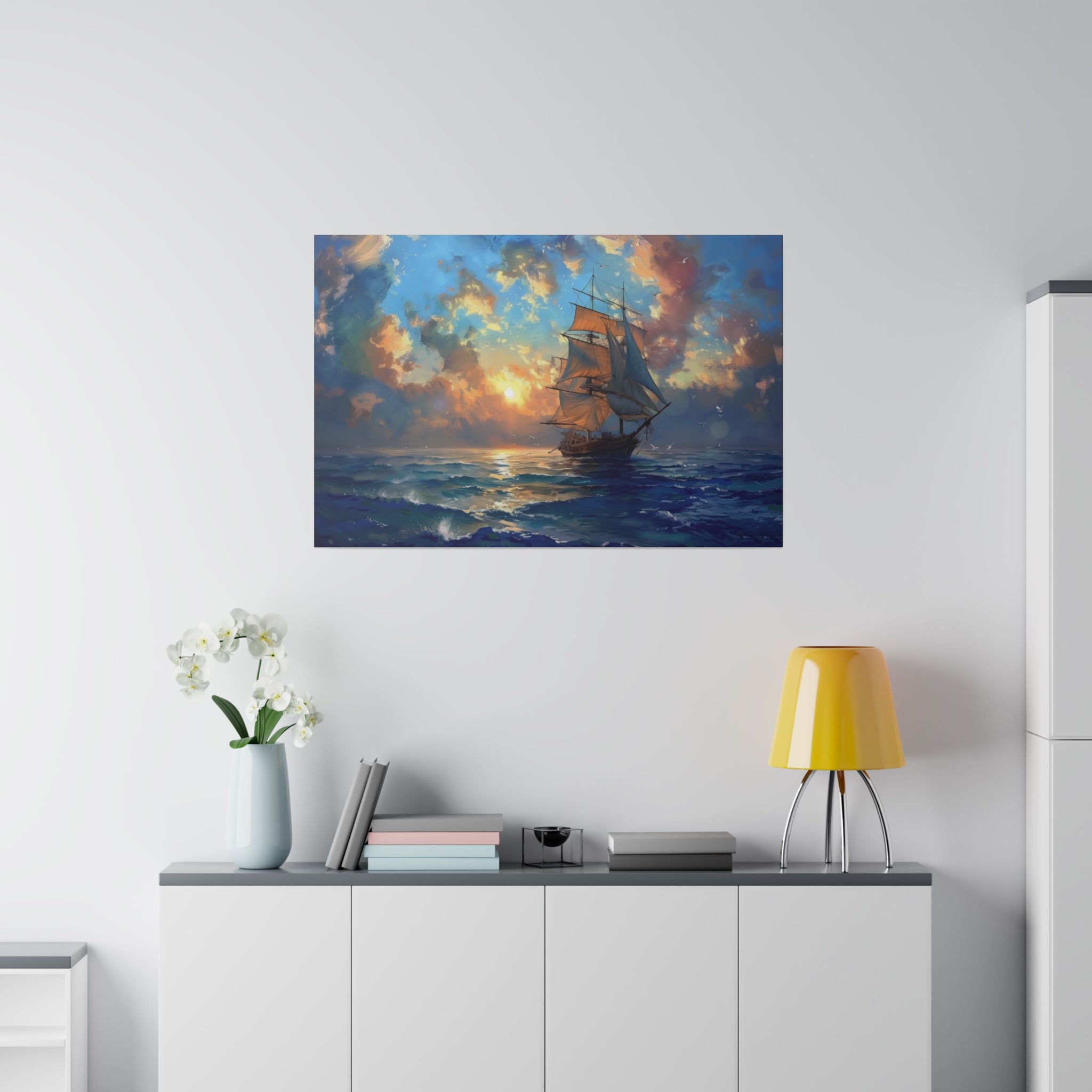 Ship Ocean Wall Art - Horizontal Canvas - WA181