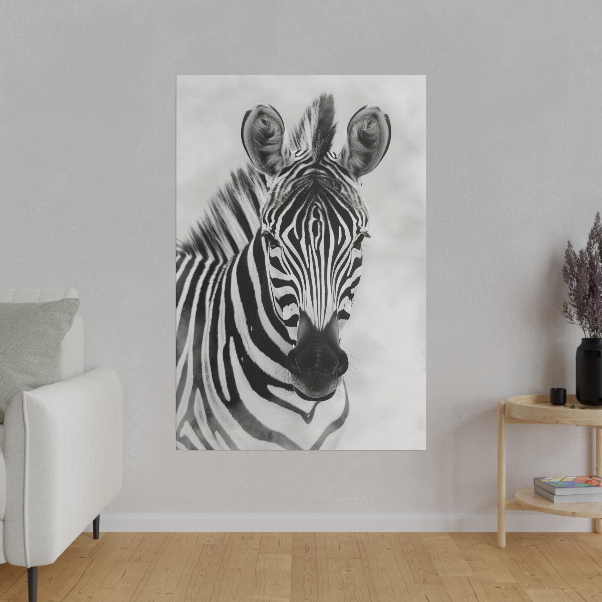 Enigmatic Zebra - Wildlife Wall Art - Vertical Canvas - WA263