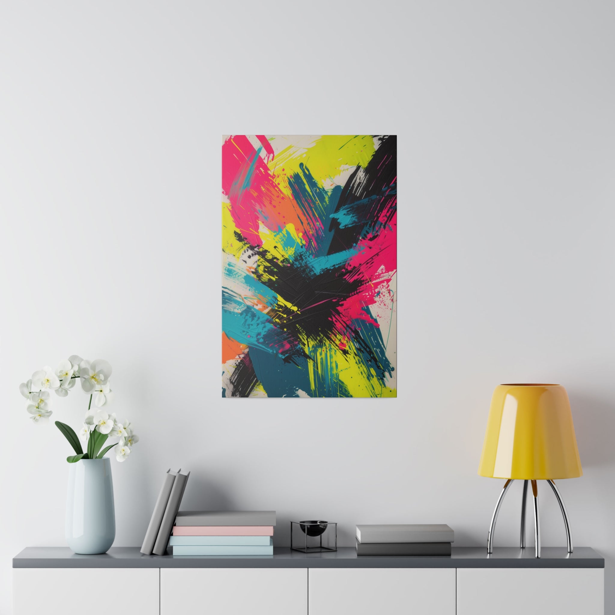 Neon Chaos - Abstract Wall Art - Vertical Canvas - WA235