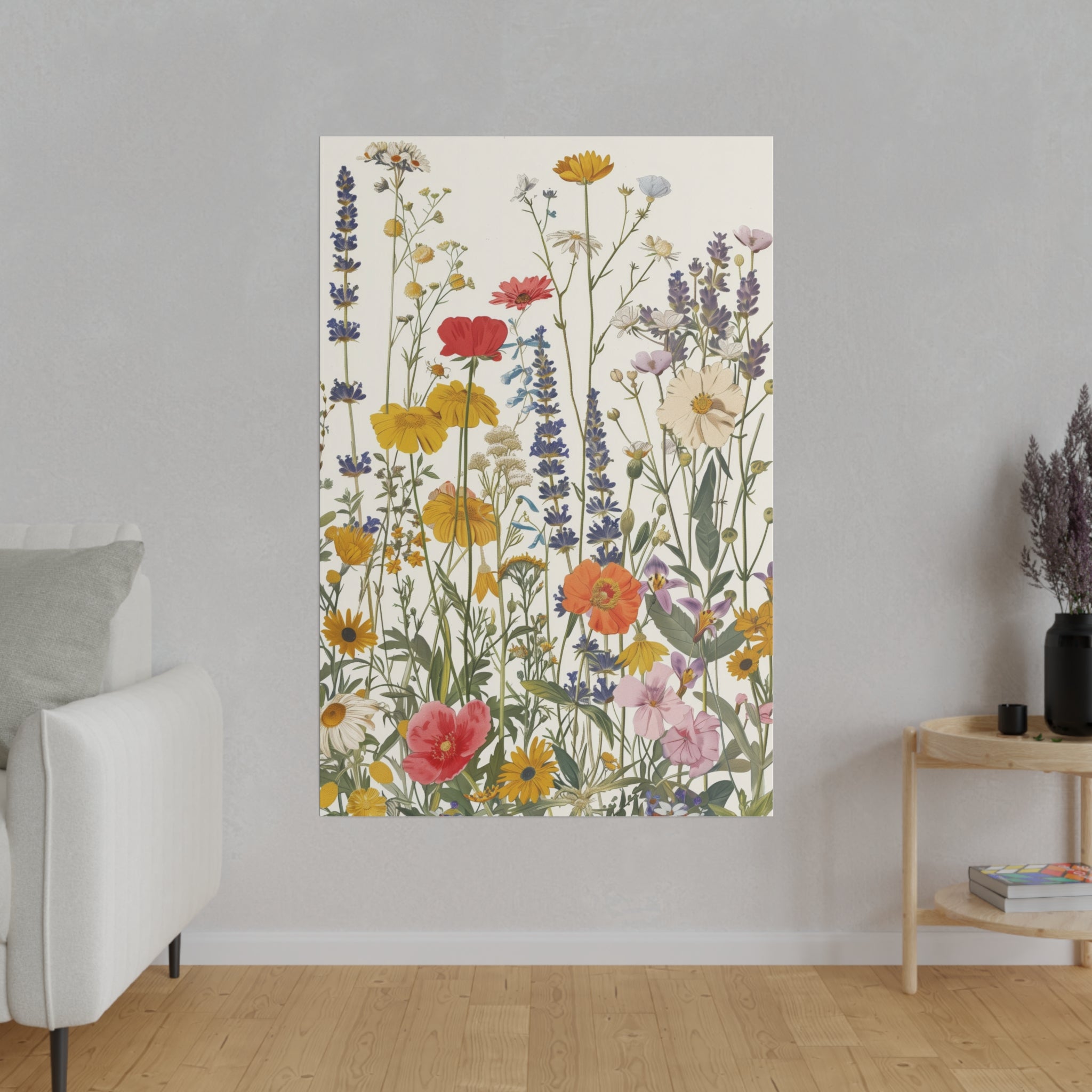 Flowers Wall Art - Botanical Wall Art - Vertical Canvas - WA55