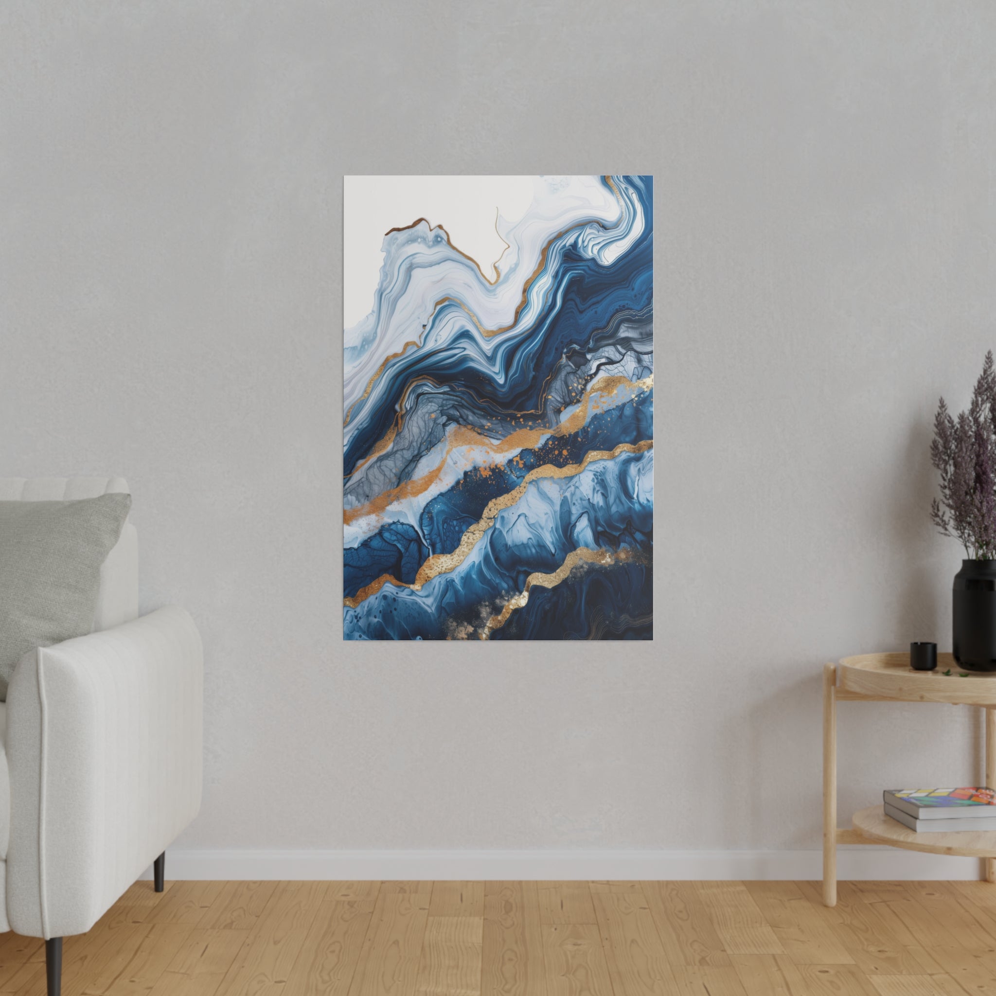 Golden Waves - Abstract Wall Art - Vertical Canvas - WA225