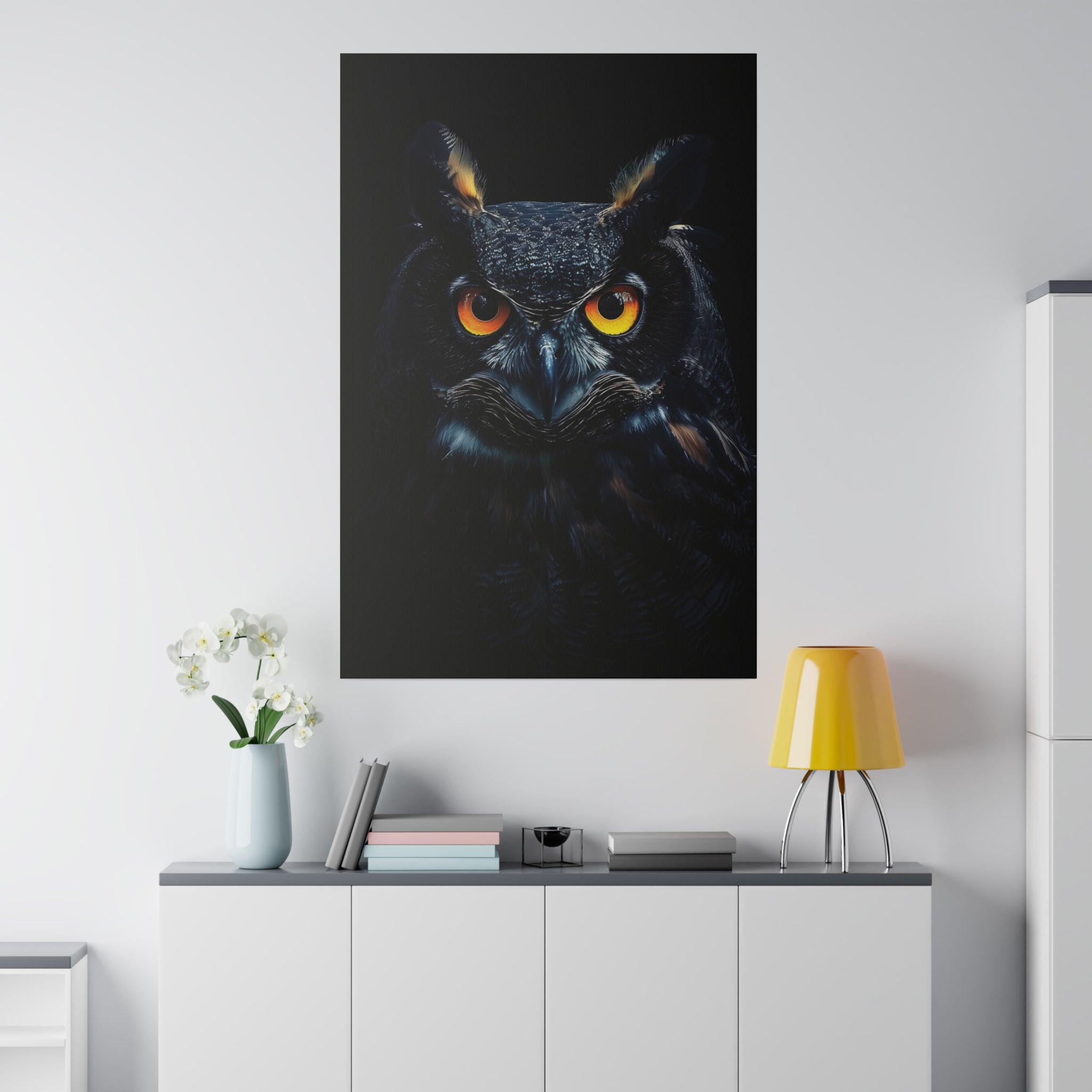 Owl's Brilliance - Wildlife Wall Art - Vertical Canvas - WA275