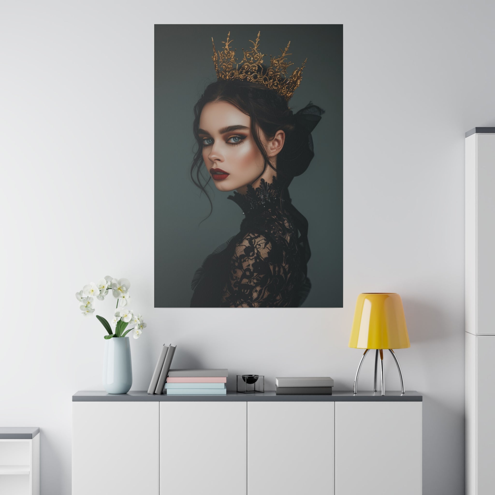 Gothic Woman with a Crown - Luxury Themed Canvas - Vertical Canvas - WA73