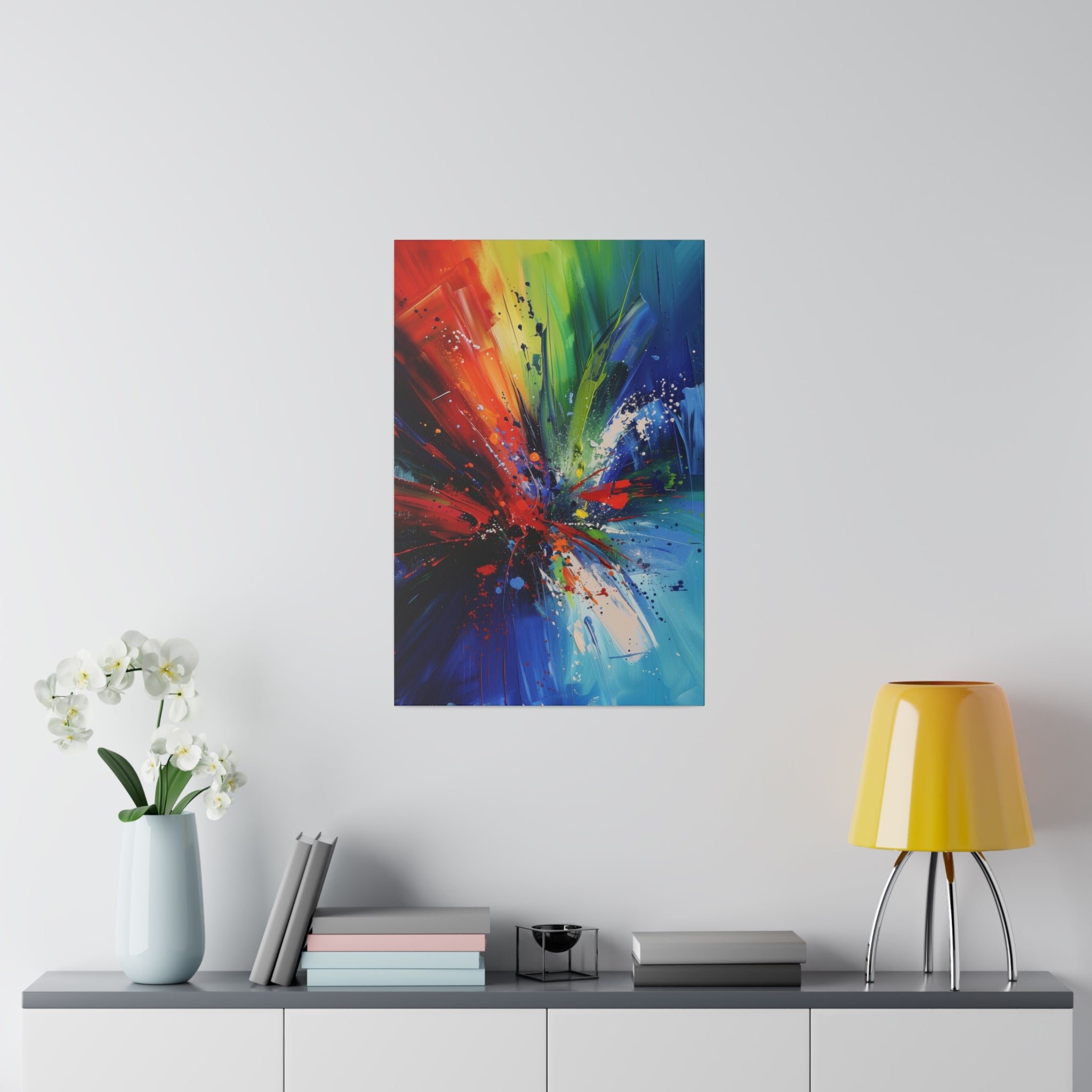 Vivid Eruption - Abstract Wall Art - Vertical Canvas - WA238