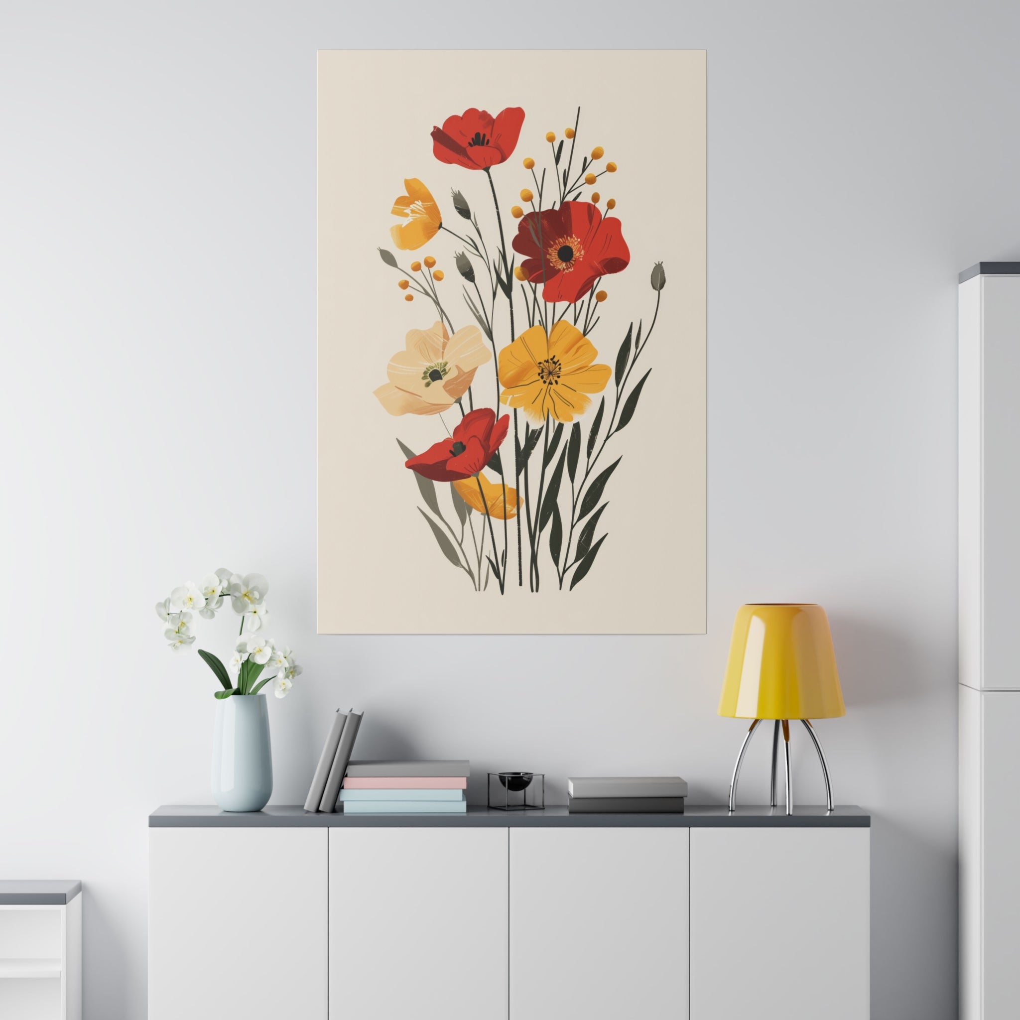 Flowers Wall Art - Botanical Wall Art - Vertical Canvas - WA43