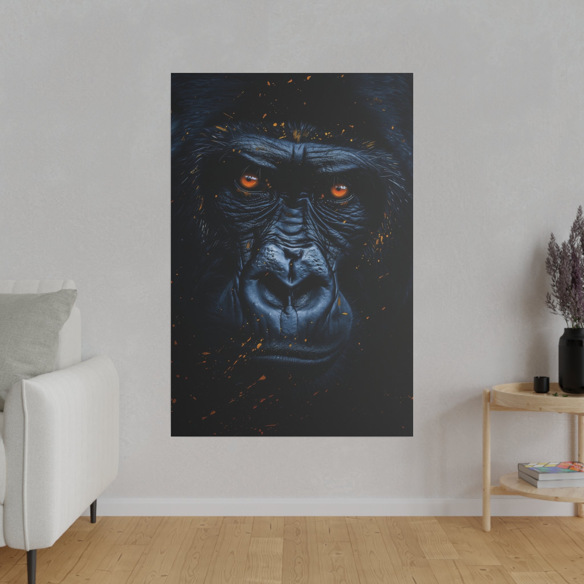 Fierce Gorilla Look - Wildlife Wall Art - Vertical Canvas - WA253