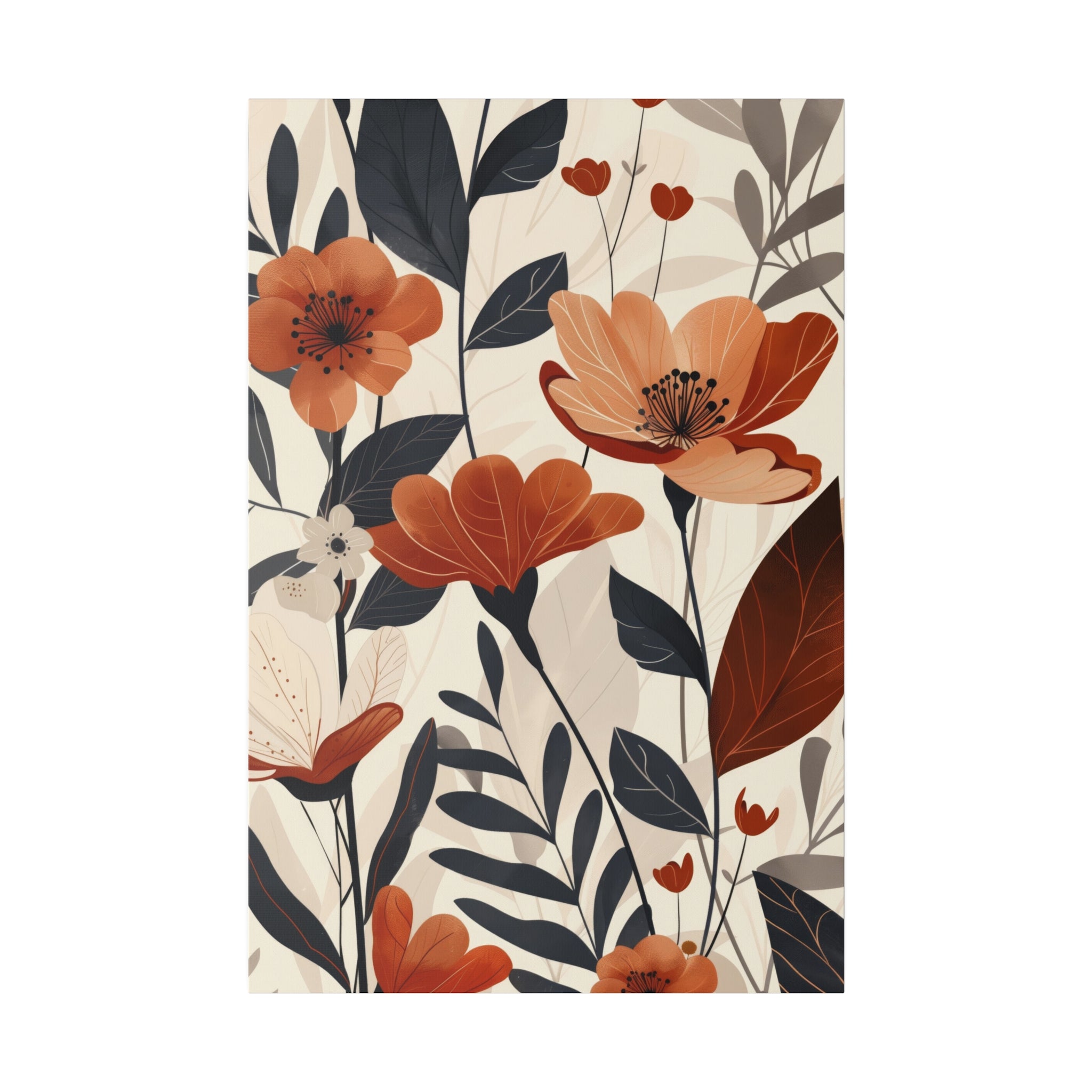 Flowers Wall Art - Botanical Wall Art - Vertical Canvas - WA61