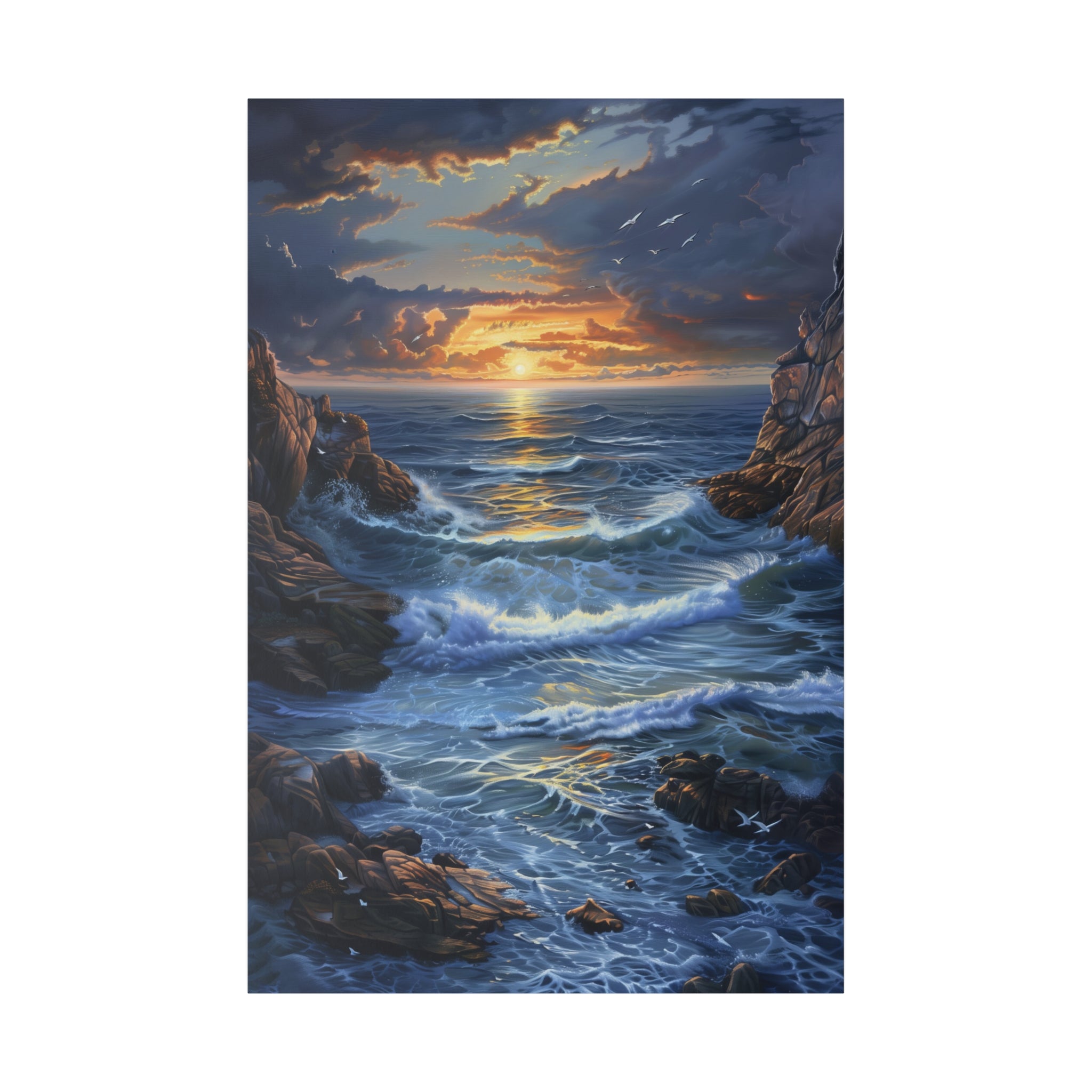 Ocean Waves Wall Art - Vertical Canvas - WA95