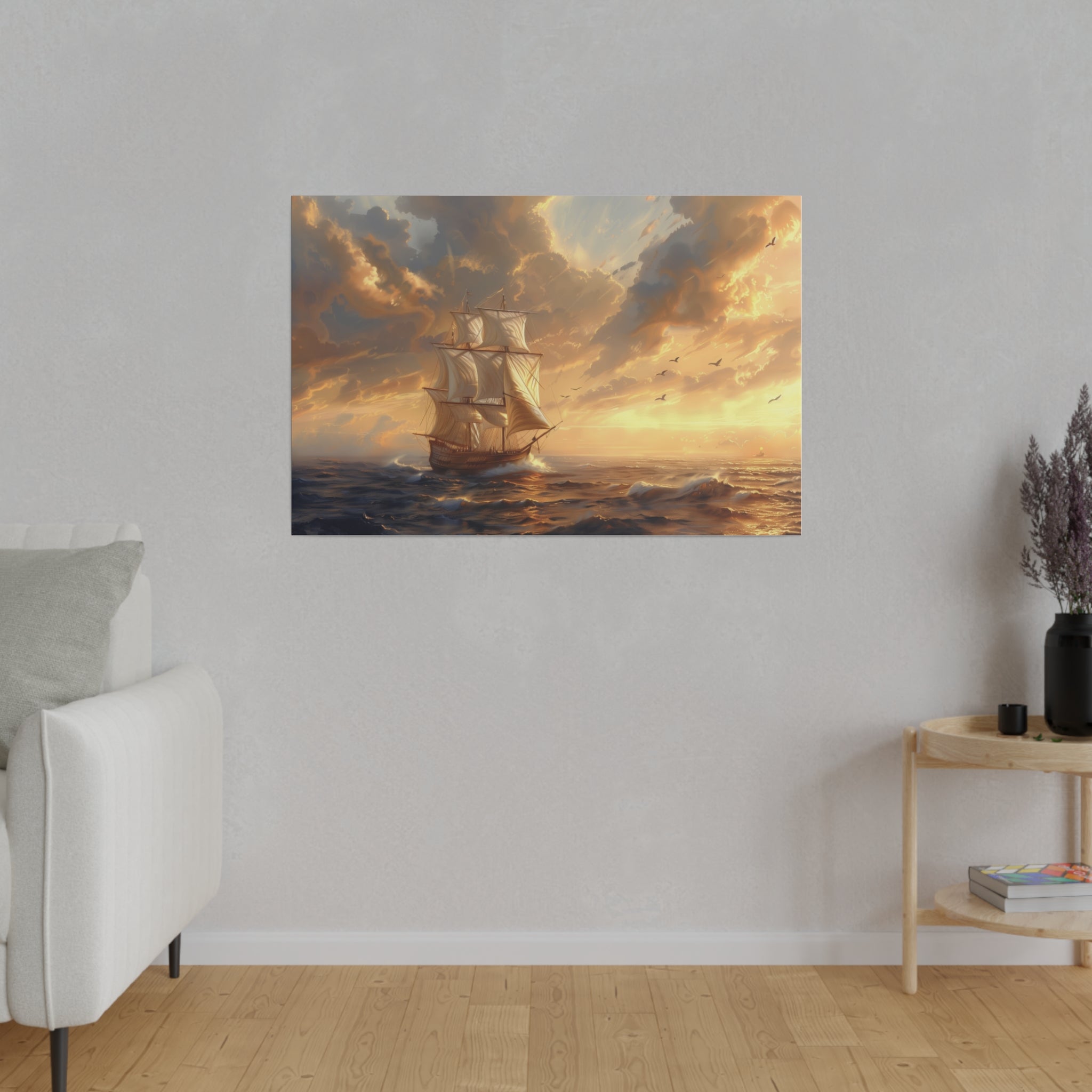 Ship Ocean Wall Art - Horizontal Canvas - WA180